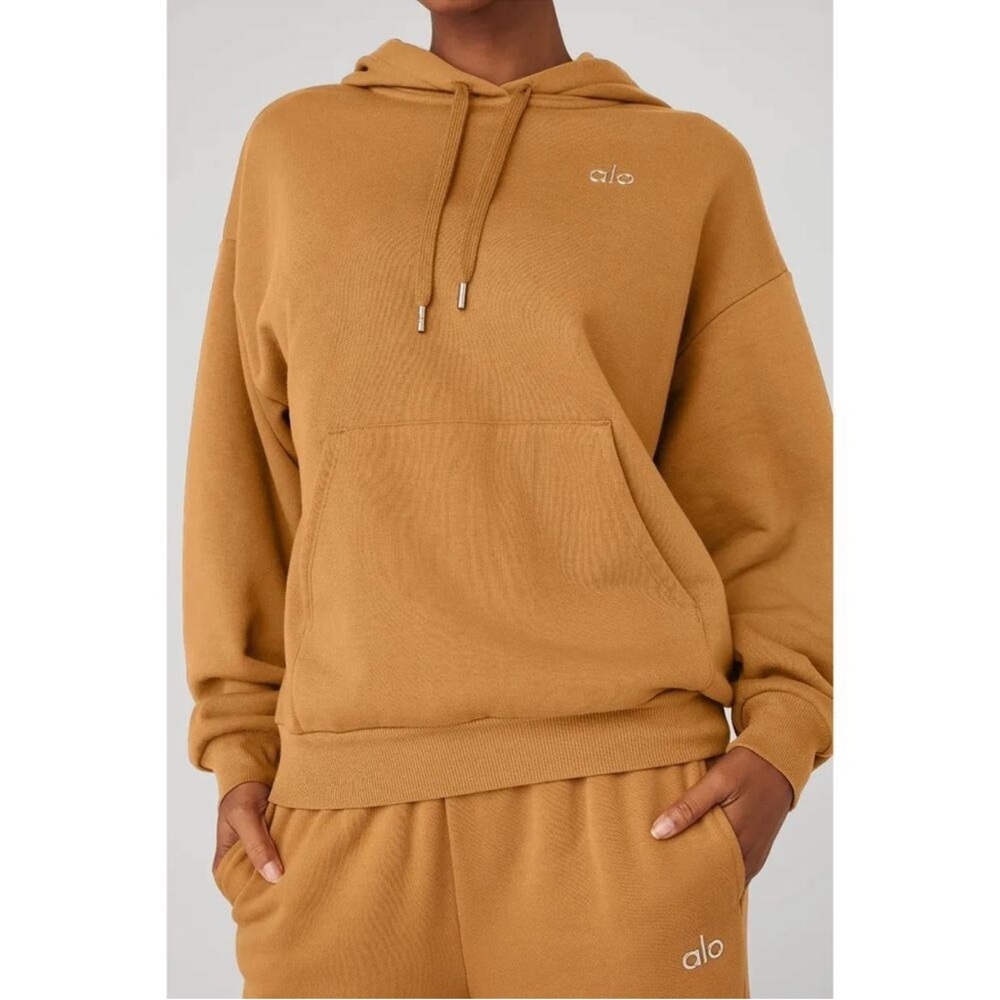 ALO Yoga Toffee Accolade Hooded Sweatshirt Medium Rare